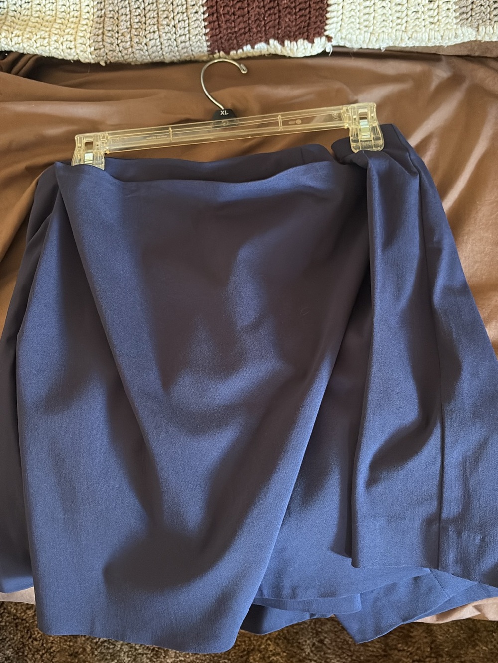 Chico's Slate Blue Asymmetrical Wrap Skirt